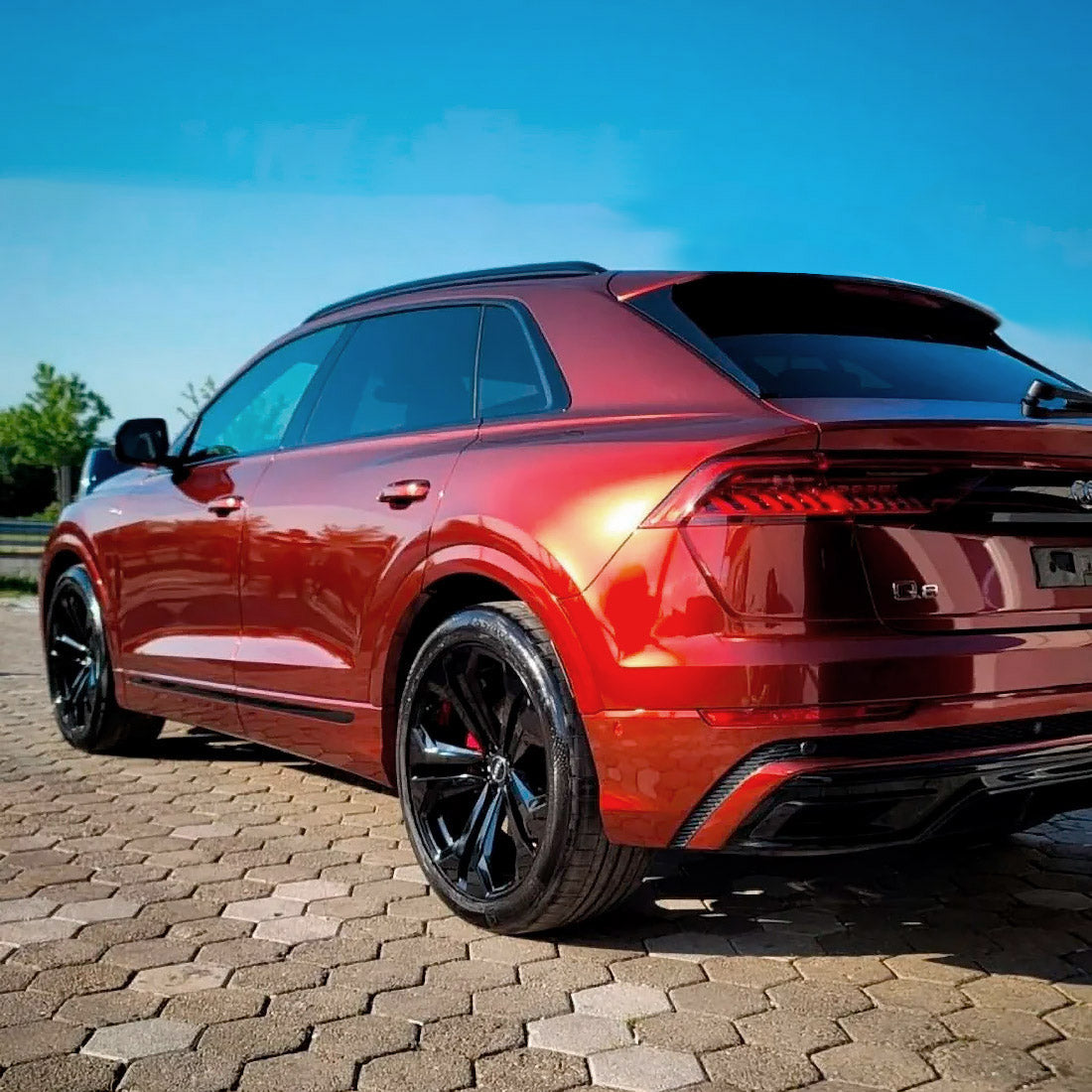 Audi Q8 Ultra Gloss Supreme Red Vinyl Wrap