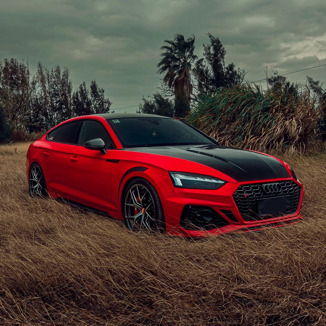 Audi in High Gloss Racing Red Vinyl Wrap