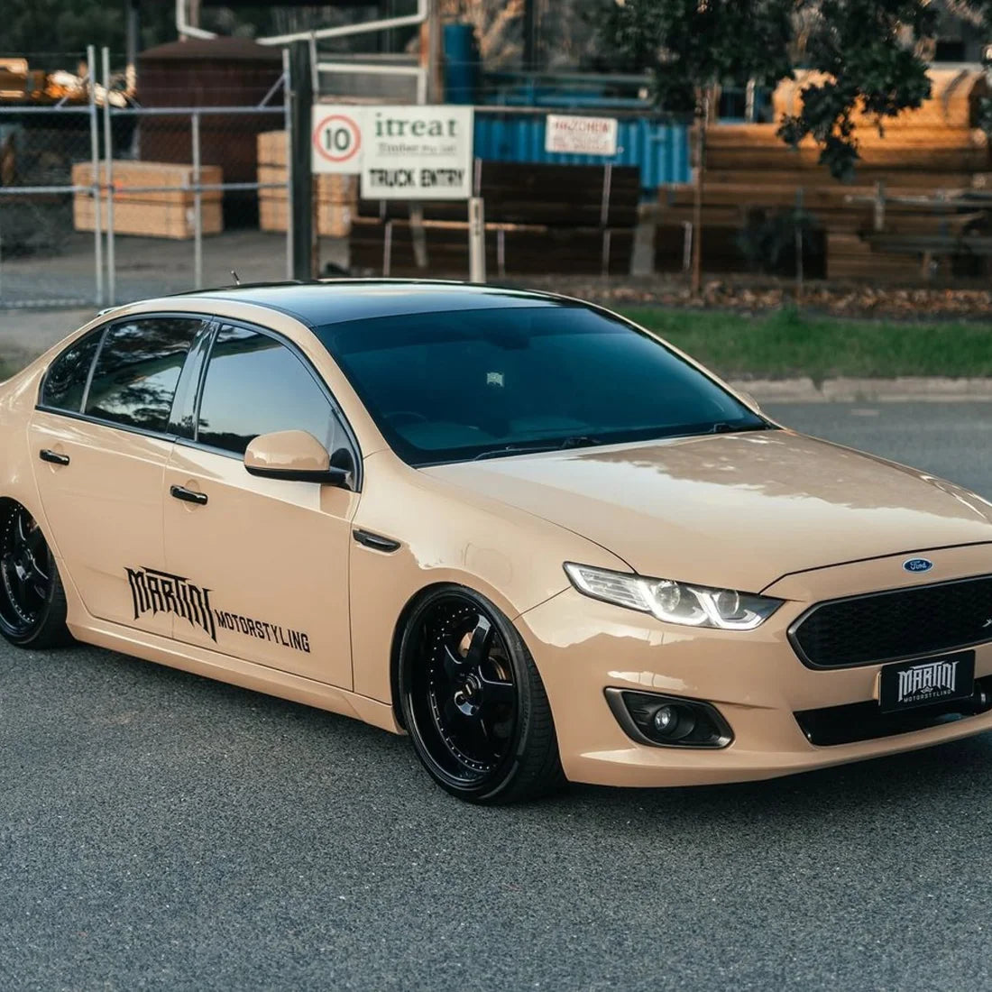 Ford in LHigh Gloss Leather Beige Vinyl Wrap