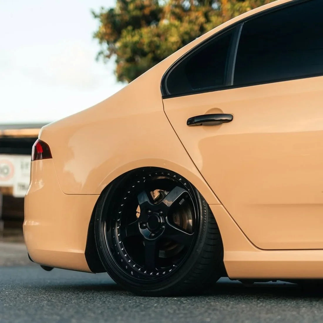 Ford showcasing High Gloss Leather Beige Vinyl Wrap