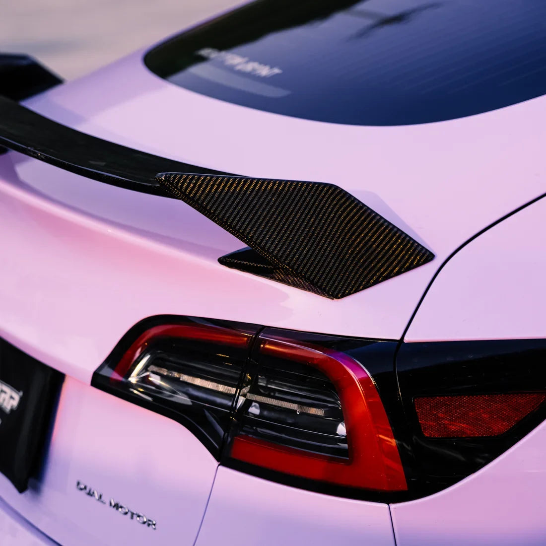 Tesla showcasing High Gloss Spanish Lavender Vinyl Wrap