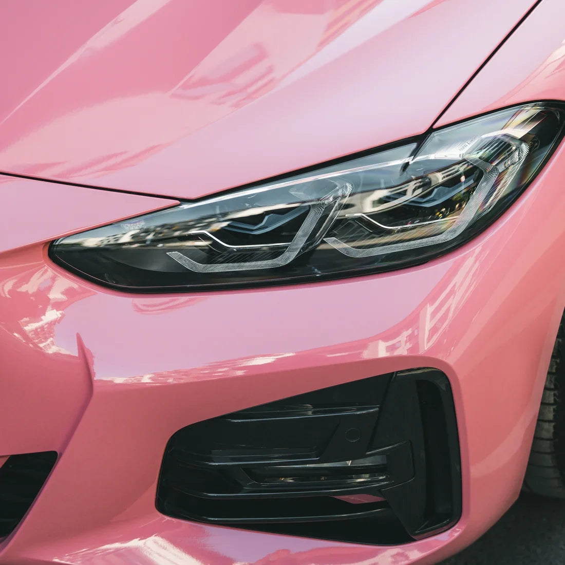 BMW in High Gloss Flamingo Pink Vinyl Wrap.