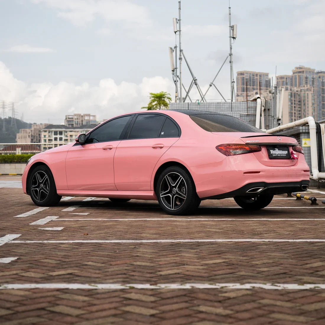 Mercedes AMG in High Gloss Flamingo Pink Vinyl Wrap