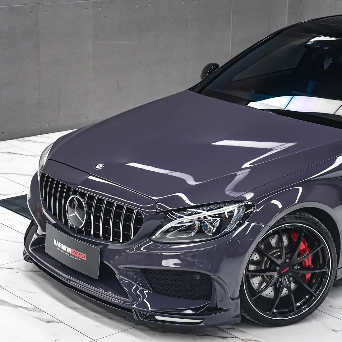 Dusky Grape High Super Gloss Solid Mercedes with a deep purple appearance.