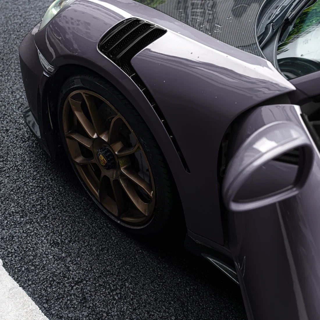 High Gloss Dusky Grape Vinyl Wrap with Porsche