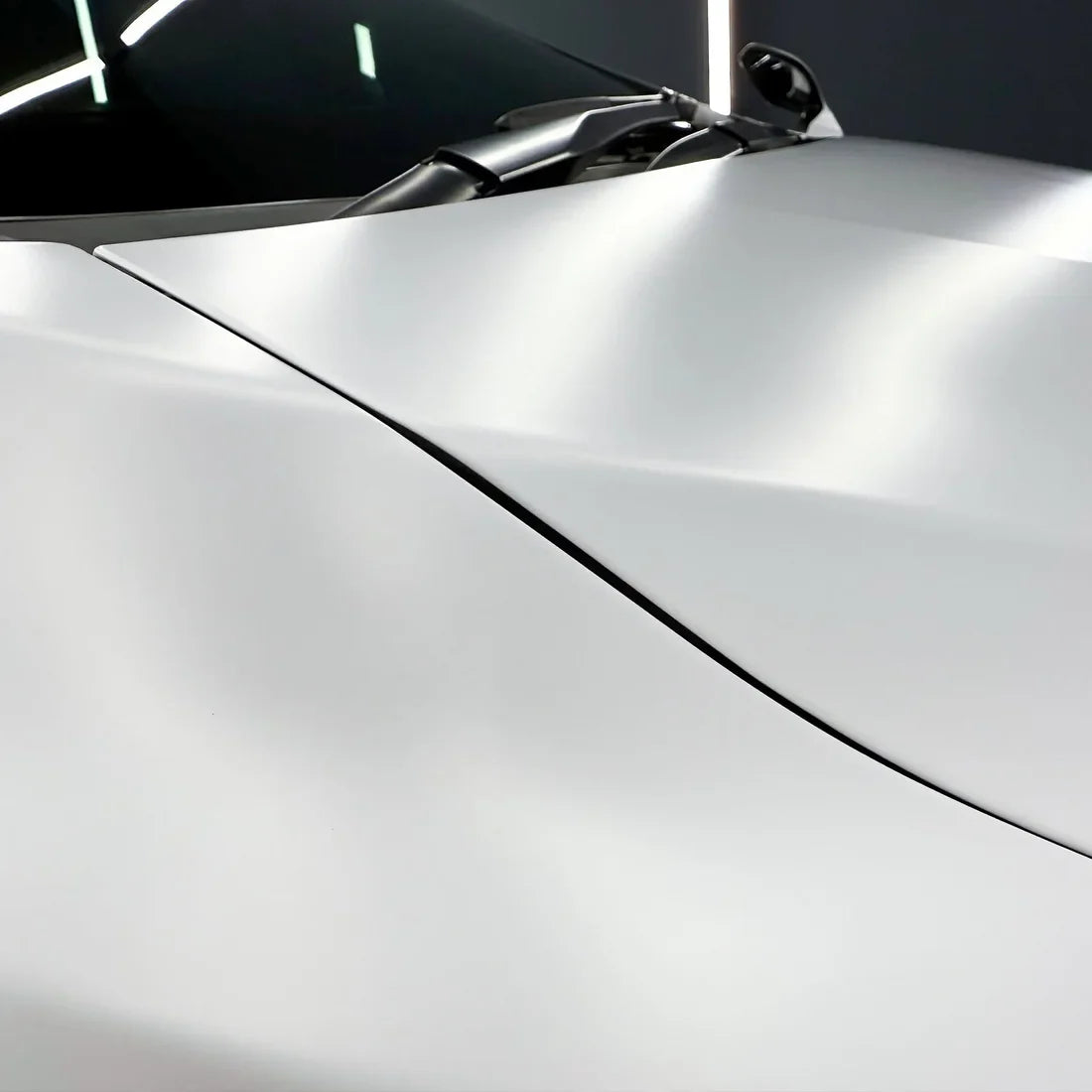 Matte White Vinyl Wrap on Toyota body panel