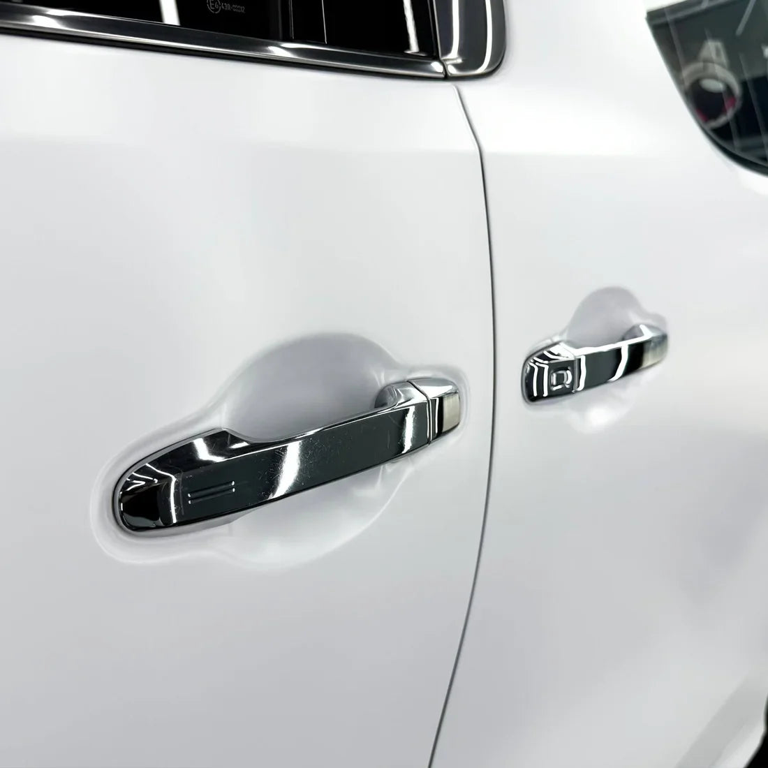 Matte White Vinyl Wrap on Toyota door