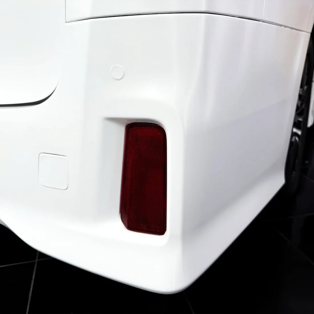 Matte White Vinyl Wrap on Toyota rear panel