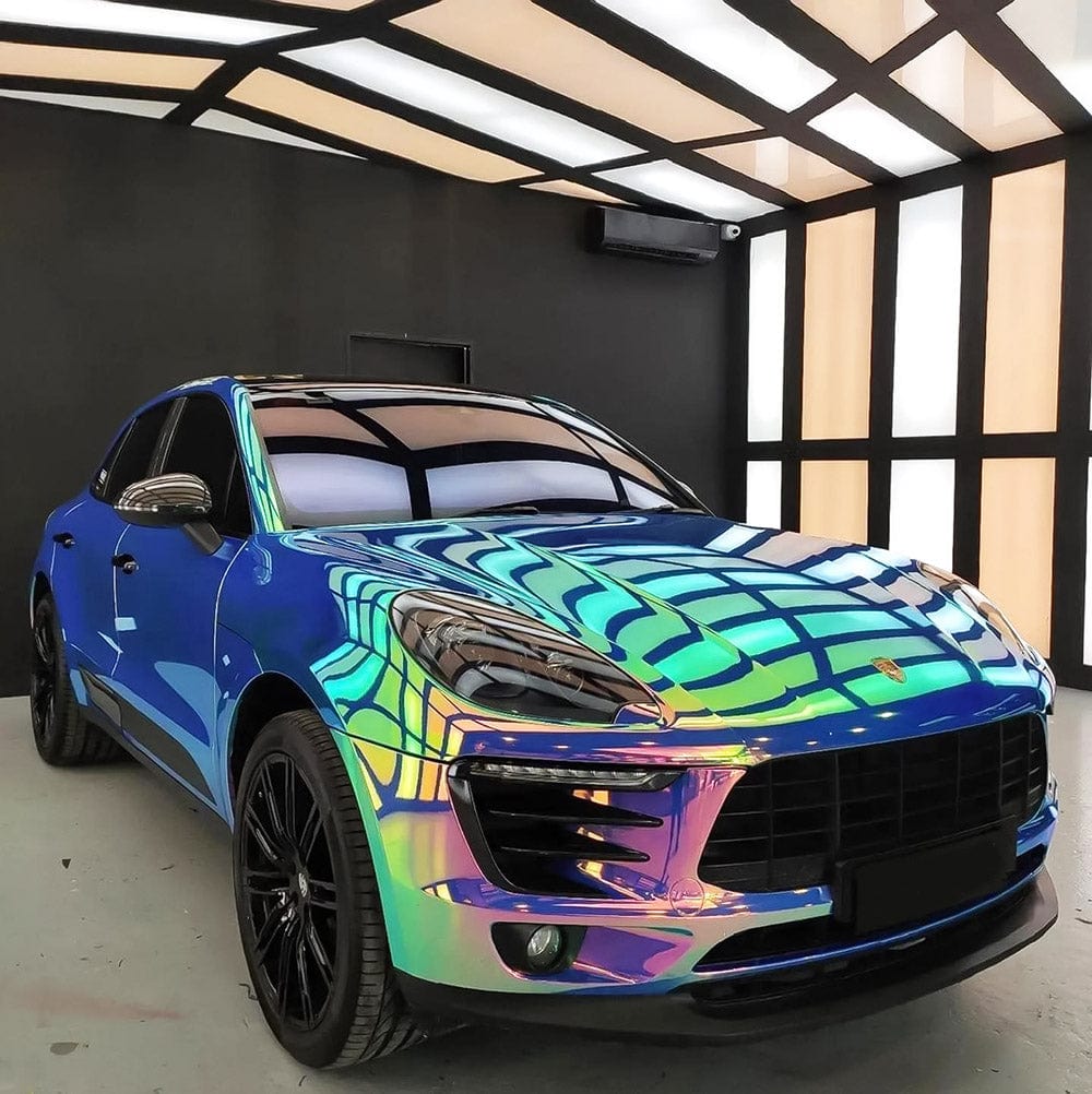 Porsche Macan in Frozen Berry chrome wrap