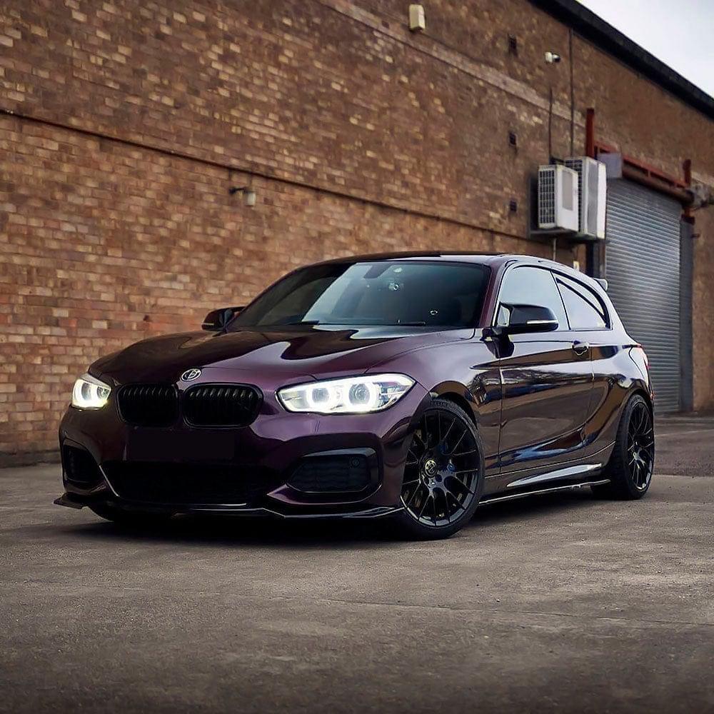 BMW sports car wrapped in TeckWrap Gloss Burgundy Black vinyl