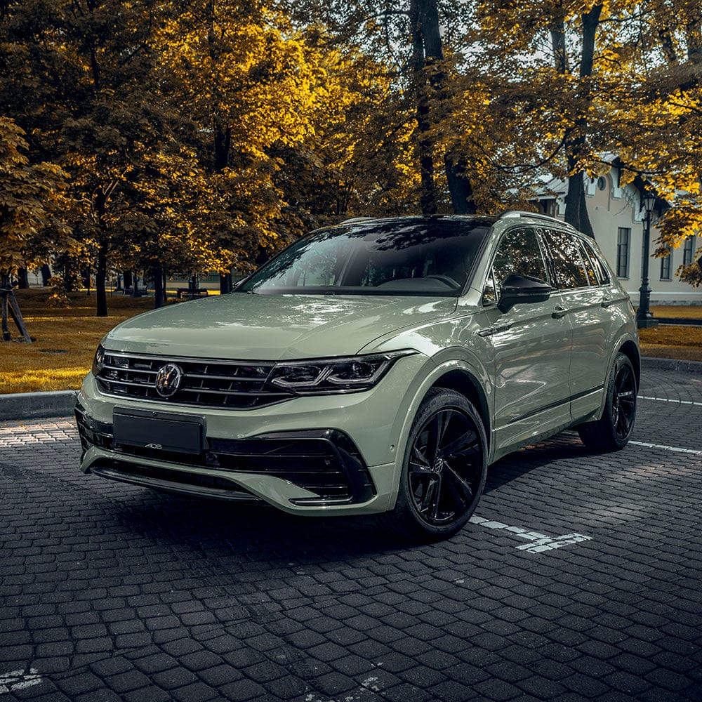 Volkswagen Tiguan SUV wrapped in Moss Green Glossy Vinyl