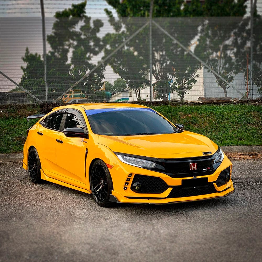 Honda Civic wrapped in Sunflower Yellow gloss vinyl