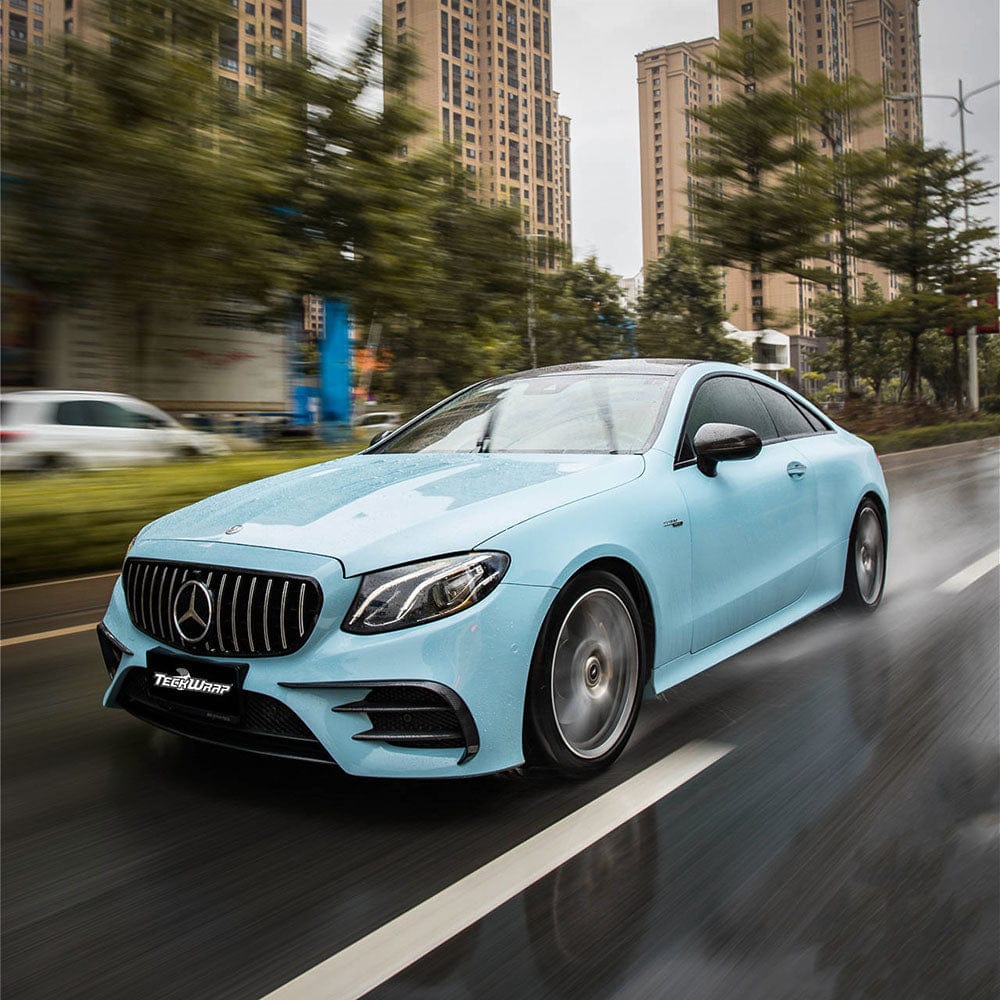 Mercedes-Benz featuring vibrant Yacht Blue glossy vinyl wrap