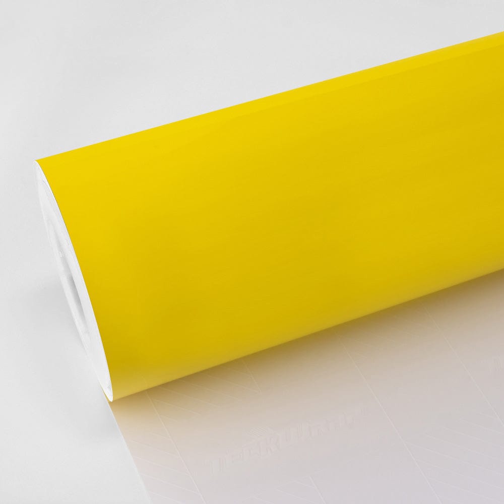 Roll of vibrant Louvre Yellow Gloss Vinyl Wrap