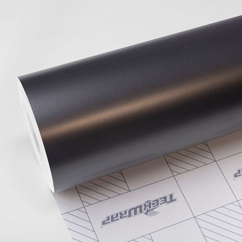 Roll of Satin Black Silver Vinyl Wrap