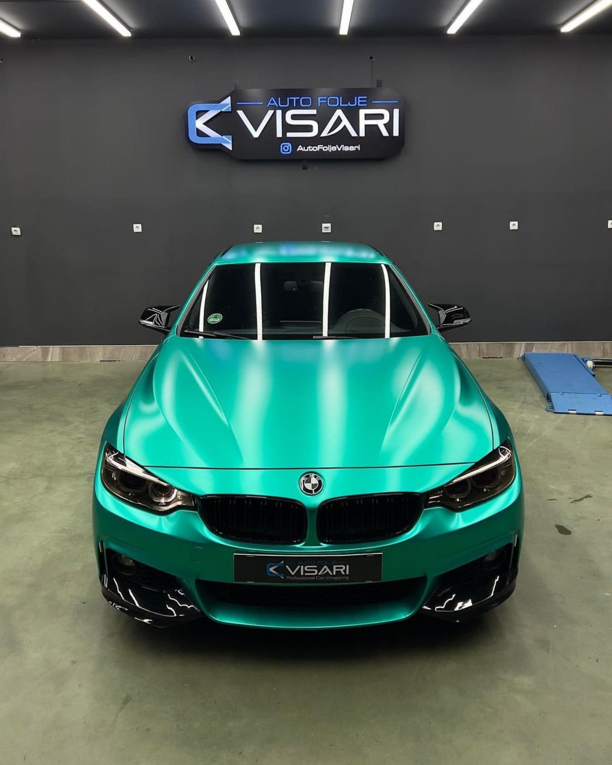 BMW showcasing Emerald Green Satin Vinyl wrap