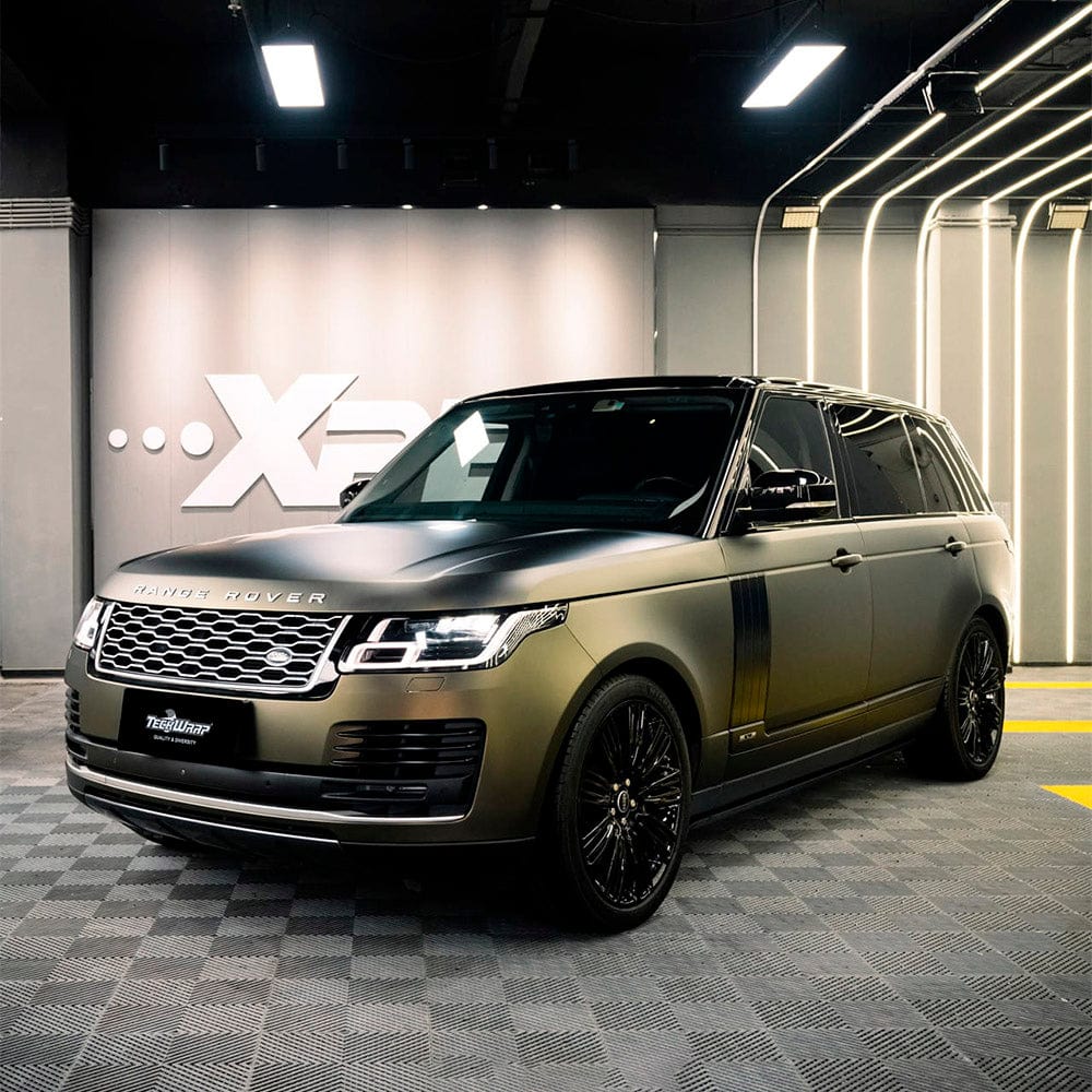 Range Rover wrapped in Mineral Grey Satin Vinyl Wrap