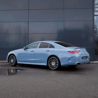High Gloss China Blue Vinyl Wrap in Mercedes