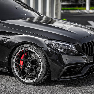 Detailed close-up of car Gloss Metallic Ebony Sparkle Vinyl Wrap