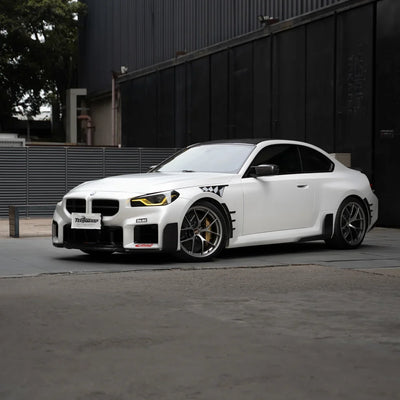 white satin matte vinyl wrap on BMW