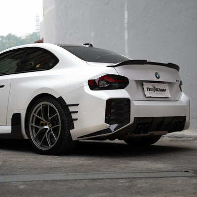 white satin matte vinyl wrap on BMW