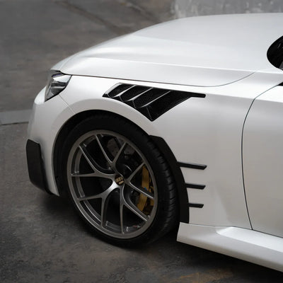 White satin matte vinyl wrap on sports car