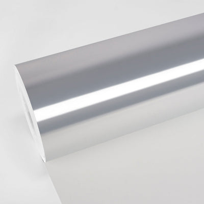 Polished light silver mirror chrome vinyl wrap