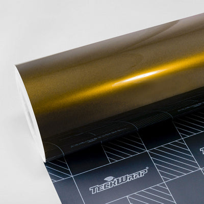 Gloss Metallic Gold Black Vinyl Wrap