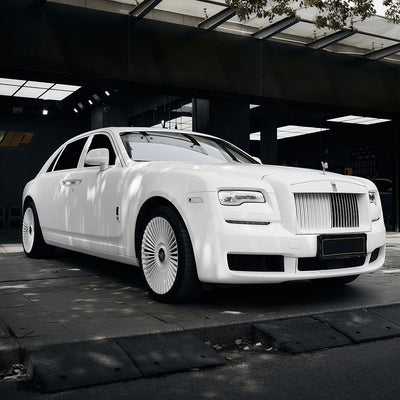 car wrapped in Matte Alaska White Vinyl Wrap