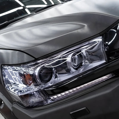 Carbon Brushed Black Vinyl Wrap headlight