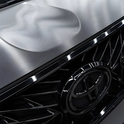 Carbon Brushed Black Vinyl Wrap vehicle panel.