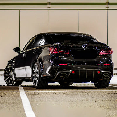 Lexus back view in Black Gloss Vinyl Wrap