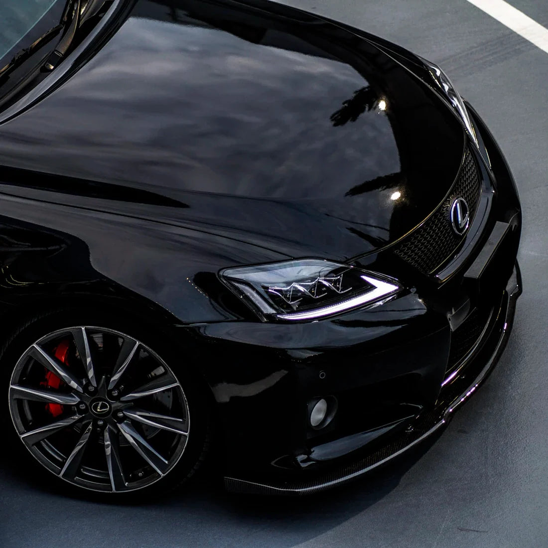 Lexus hood in Black Gloss Vinyl Wrap
