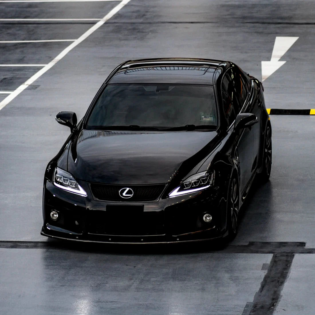 Lexus top view inBlack Gloss Vinyl Wrap