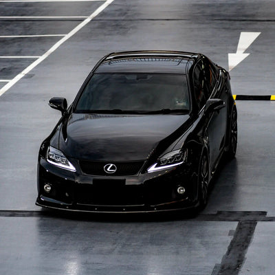 Lexus top view inBlack Gloss Vinyl Wrap