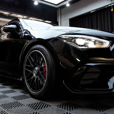 Mercedes Benz bumper in Black Gloss Vinyl Wrap