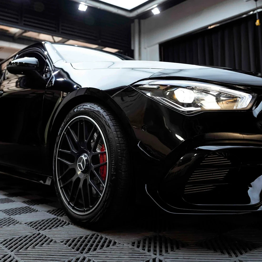 Mercedes Benz bumper in Black Gloss Vinyl Wrap