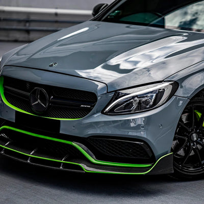 Mercedes hood in High Gloss Amazon Grey Vinyl Wrap