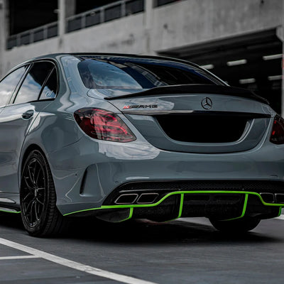 Mercedes bumper in High Gloss Amazon Grey Vinyl Wrap