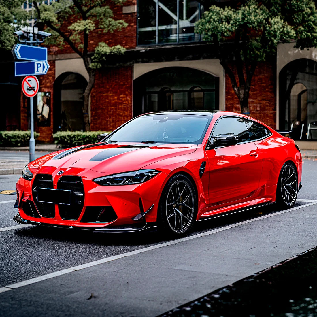 High Gloss Racing Red Vinyl Wrap bmw