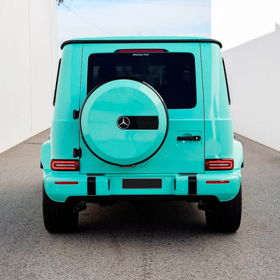 G-Wagon back view in High Gloss Tiffany Green Vinyl Wrap