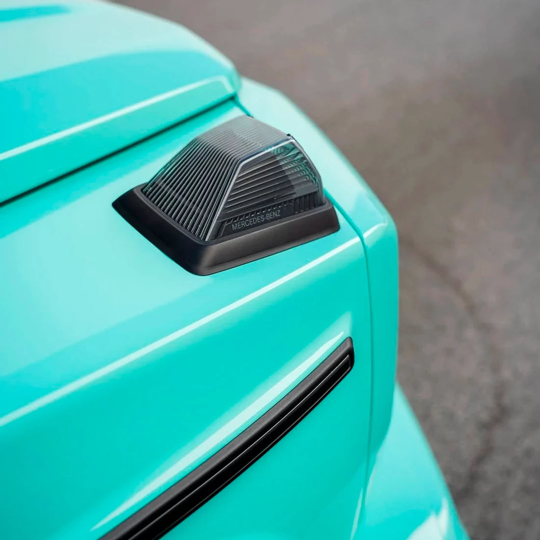 G-Wagon fender in High Gloss Tiffany Green Vinyl Wrap