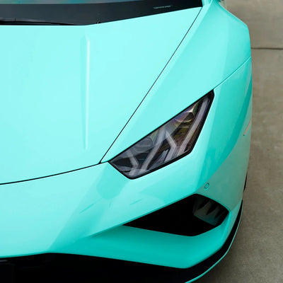 Lamborghini hood in High Gloss Tiffany Green Vinyl Wrap