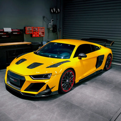 Audi back view in High Gloss Sunflower Yellow Vinyl Wrap