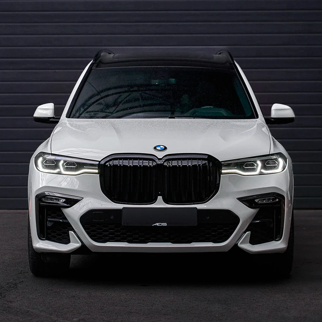 BMW front view in High Gloss Slate Grey Vinyl Wrap