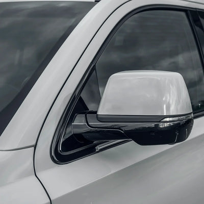 Cadillac mirror in High Gloss Slate Grey Vinyl Wrap
