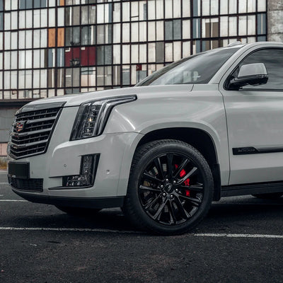 Cadillac fender in High Gloss Slate Grey Vinyl Wrap