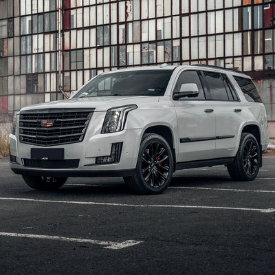 Cadillac view in High Gloss Slate Grey Vinyl Wrap