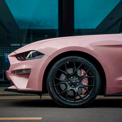 Mustang in High Gloss Millennial Pink vinyl Wrap