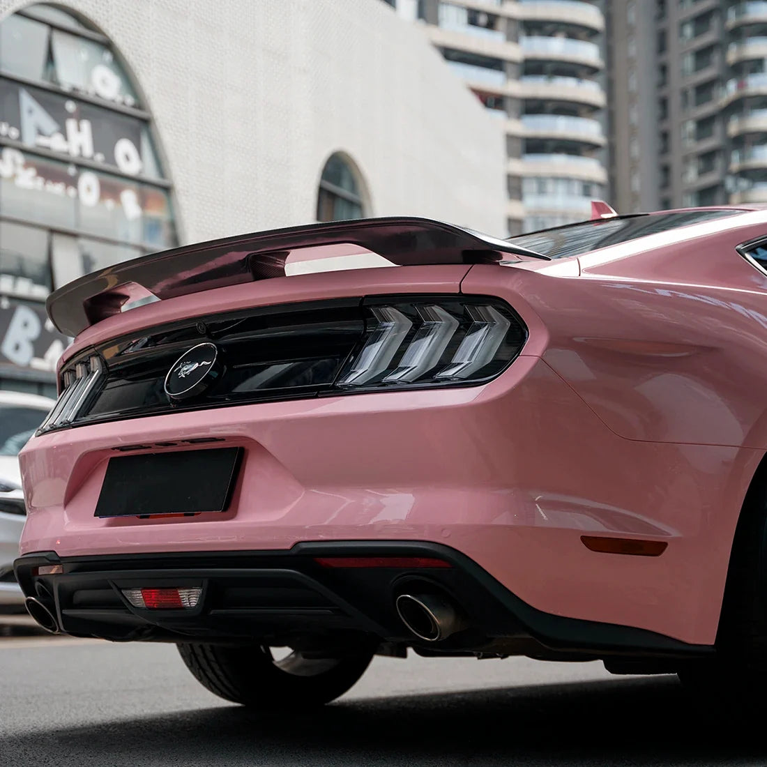 Mustang in High Gloss Millennial Pink vinyl Wrap